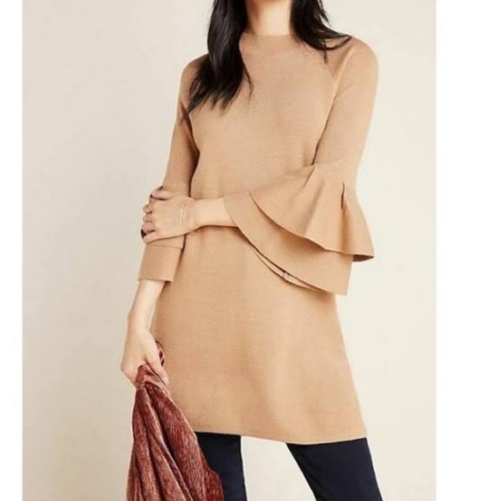 Anthropologie Claudette Ruffle Sweater Dress - Small